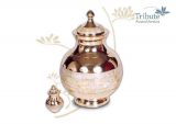 mother of pearl brass urn
