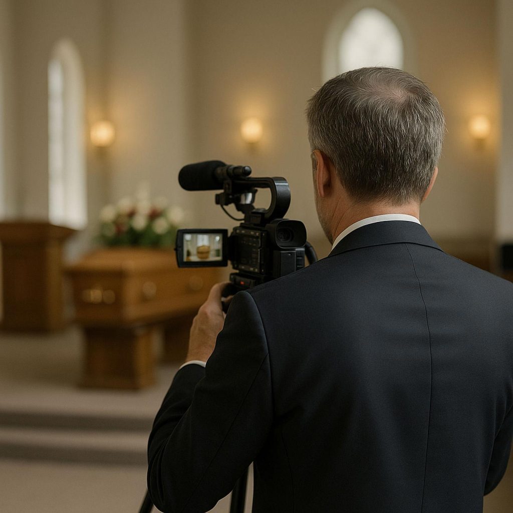 funeralcast camera operator coffin